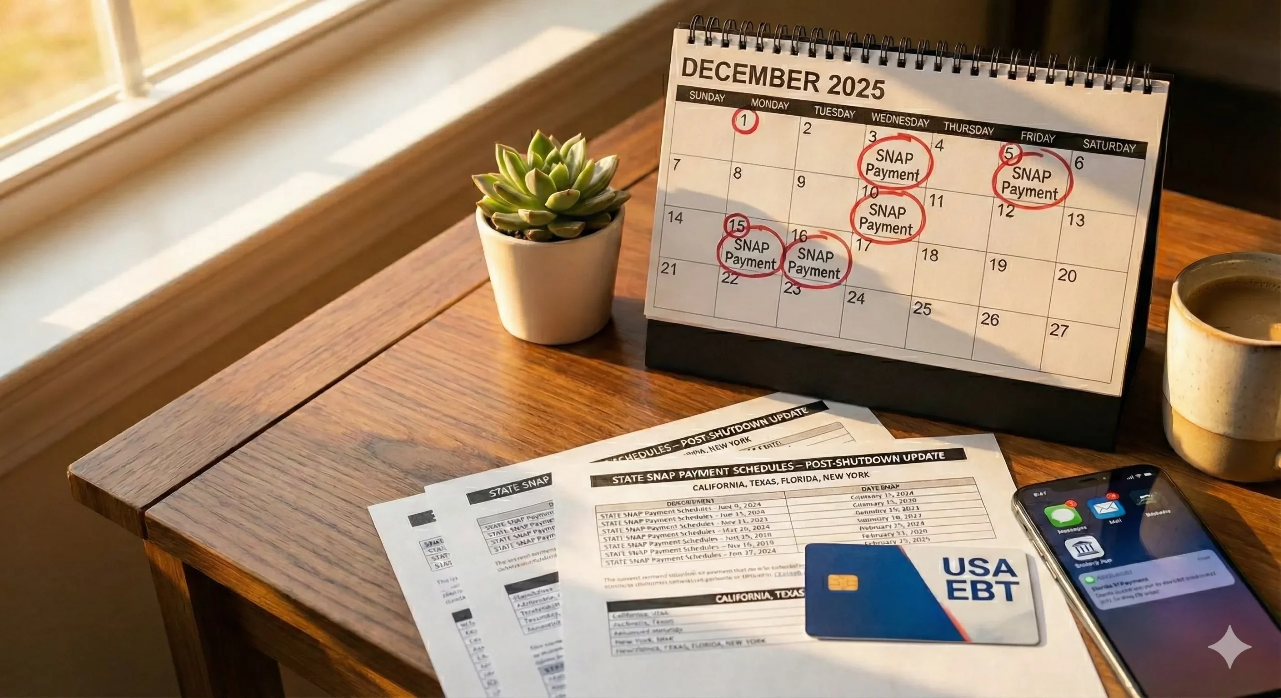 December SNAP Benefits State Payment Schedule Post-Shutdown