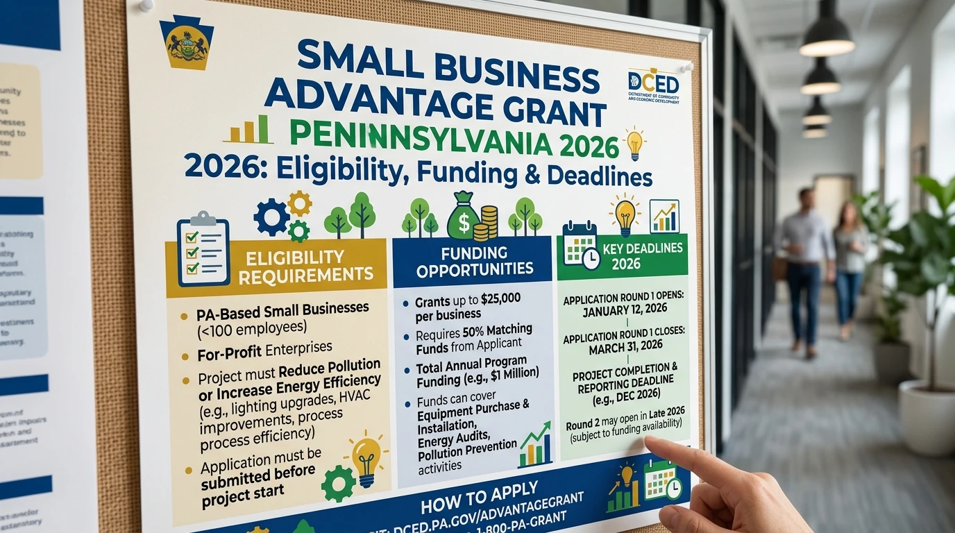 Small Business Advantage Grant Pennsylvania 2026 Eligibility, Funding & Deadlines